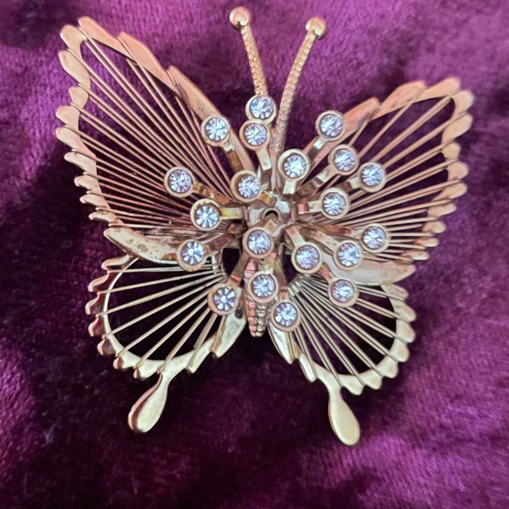 Gold Butterfly Brooch